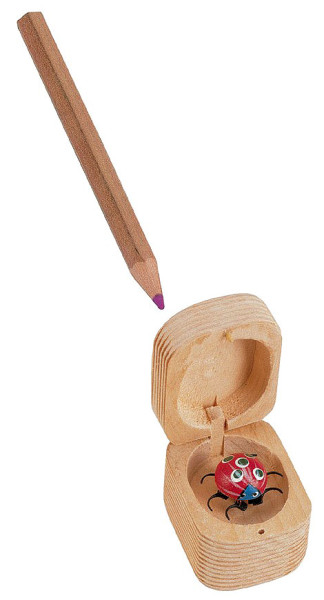 wooden sharpener with ladybugs design "S"